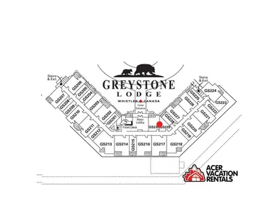 a floor plan of the greenstone lodge at Greystone Lodge 229 Ski-in Out in Whistler