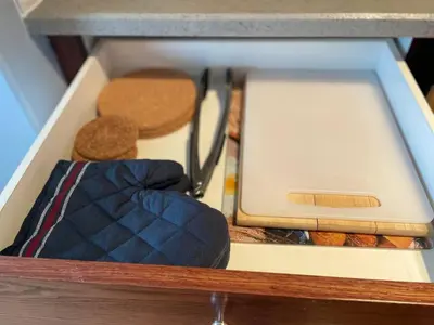 a drawer filled with different types of food at Spacious Duplex in Camrose