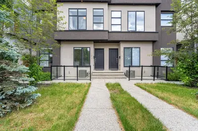 a house with a walkway in front of it at Luxury Spacious Private House near City Centre in Calgary
