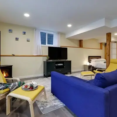 Adorable private suite with indoor fire place