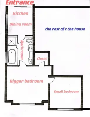 a floor plan of a house at Lucky suite, two-bedroom suite with independent entrance in Richmond close to YVR in Richmond