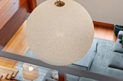 a glass table with a light on top of it at Whistler 'Treehouse' in Whistler