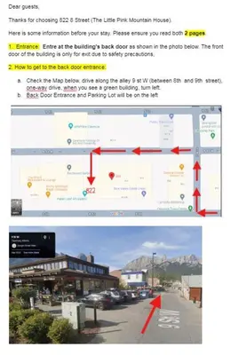 a screenshot of a website with a picture of a street at unit #301 Mountain view 2BR in Canmore Down town in Canmore
