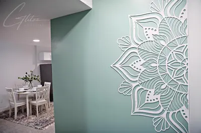 a wall mural in a dining room with a table at King Bed,Disney,Long Stays,Garage,Airport in Edmonton