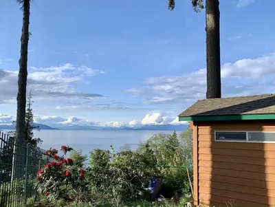 a house with a view of the water at Waterfront Eagle Nest in Nanaimo