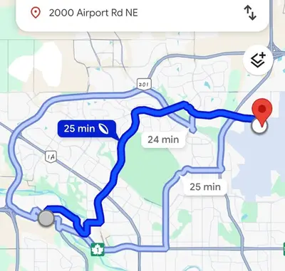 a map of the airport rnk at 2bedroom suite w/ great access into & out the city - 7818 in Calgary