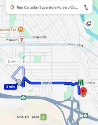 a map of the road with a map of the freeway at 2bedroom suite w/ great access into & out the city - 7818 in Calgary